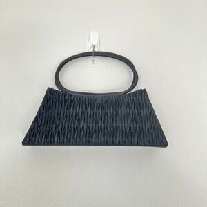 Vintage Gunne Sax Black Ruched Evening Bag Dark Coquette 90's Minimalist